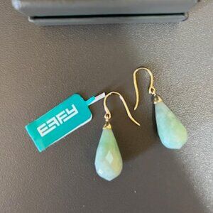 NEW EFFY Dyed Jade Fancy-Cut Briolette Drop Earrings in 14k Gold